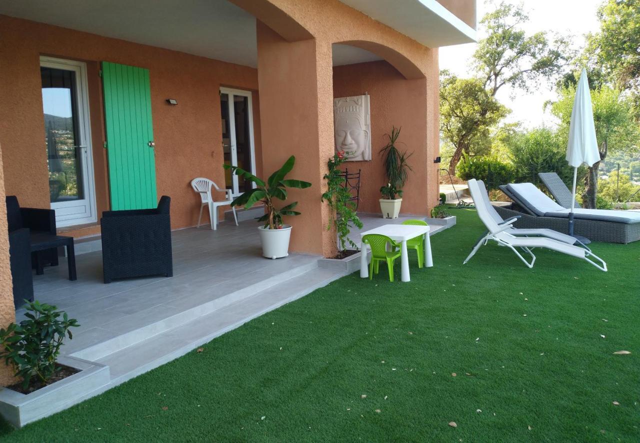 Superbe Bas De Villa 80 M2 Piscine Privee Reservee Aux Vacanciers Avec Vue Magnifique 6 Couchages La Londe-les-Maures Exterior photo